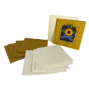 Sunflower Paper Craft Kit 18 5x5 Piece Cards Scrapbooking yellow fiber handmade